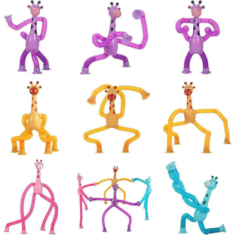 Set of 4 Colorful Giraffes for Endless Fun