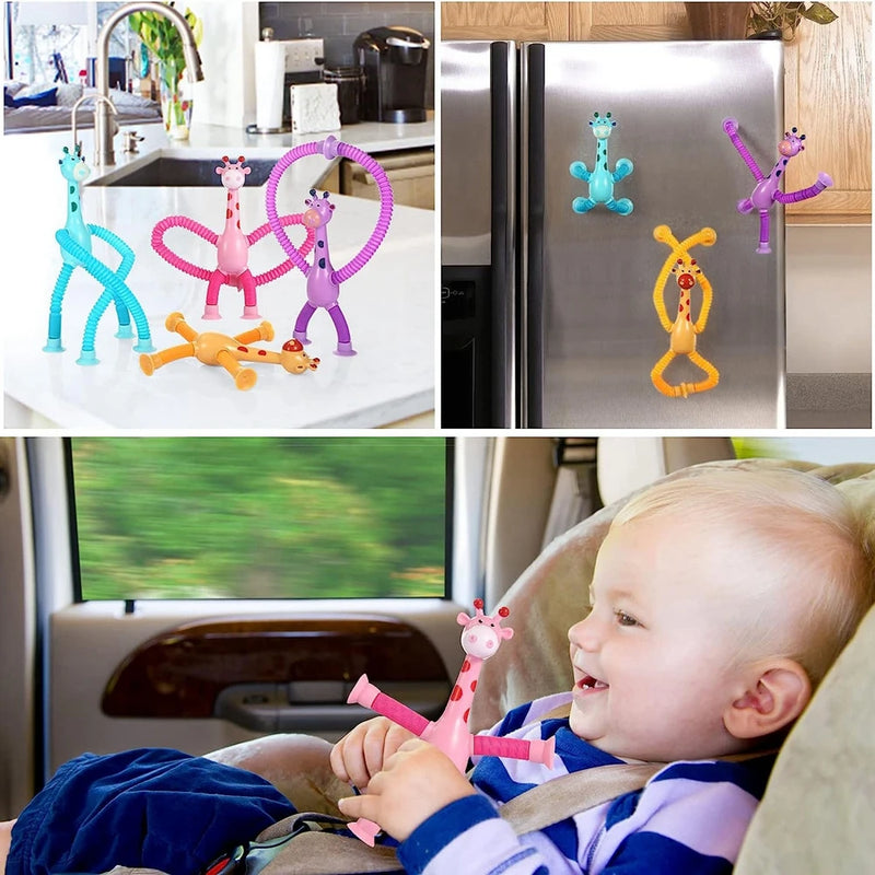 Set of 4 Colorful Giraffes for Endless Fun